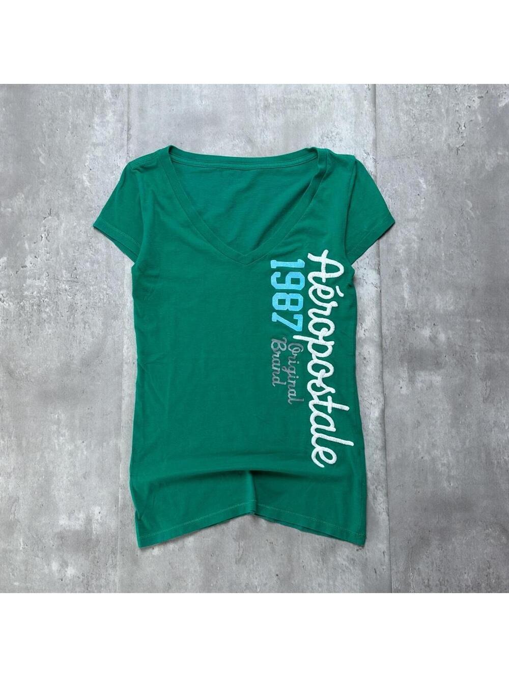 Y2K Teal Aeropostale Surf Grunge Skater T-Shirt